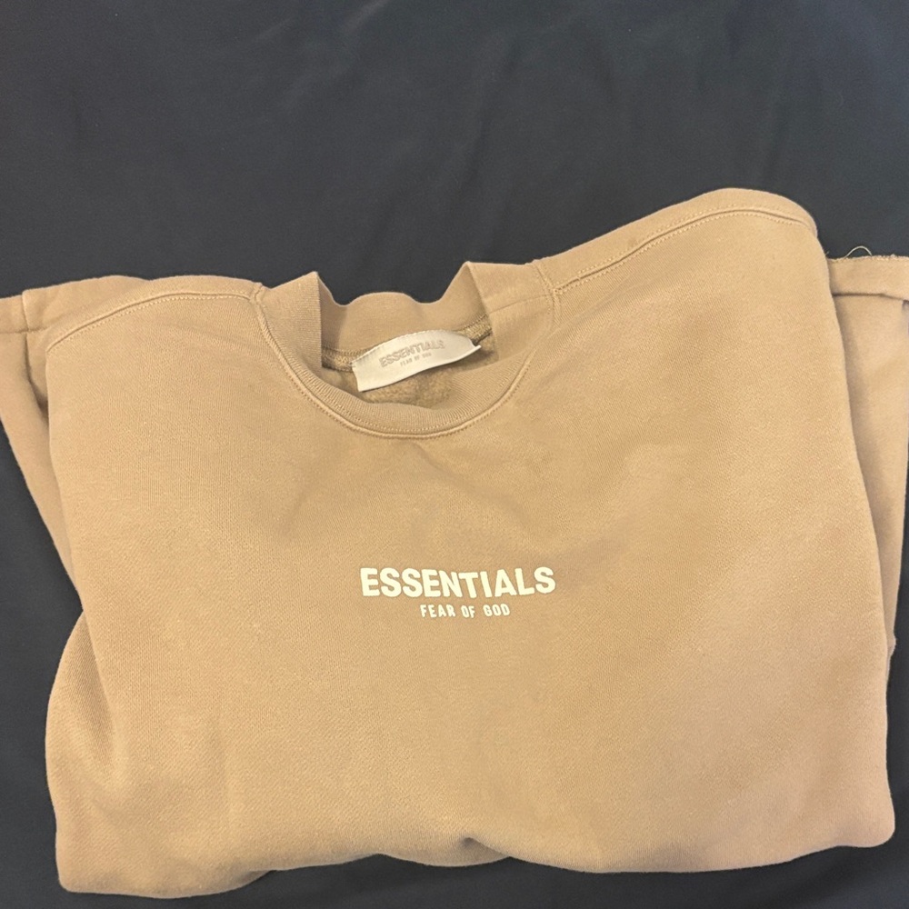 Fear of God Essentials Crewneck Sweater in Tan